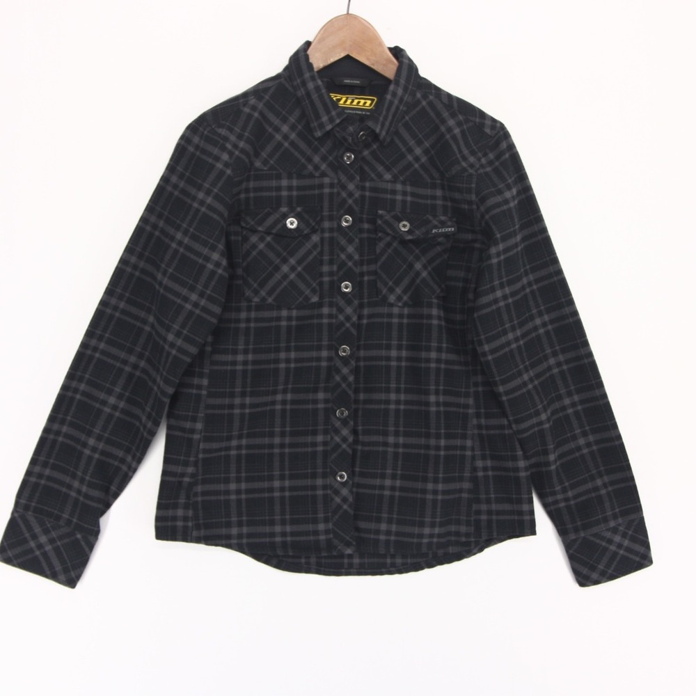 KLIM Women’s Black Plaid Button-Down Shirt